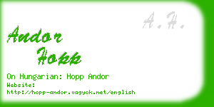 andor hopp business card